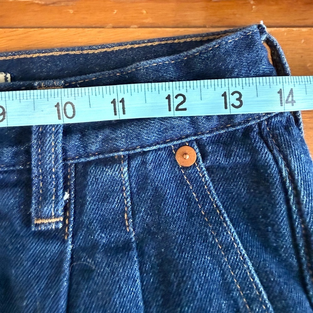 Madewell Baggy Straight Jeans Woodham Dark Blue Wash Pleated Edition NH757 Sz 26 - Picture 11 of 13